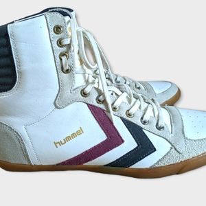 Hummel leather and suede high top sneaker boxing deadlifting TINY 7M FITS 8W